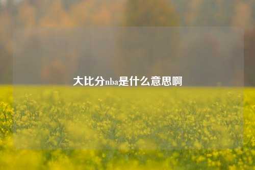 大比分nba是什么意思啊