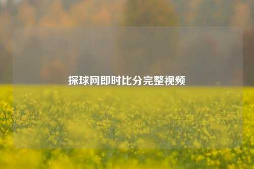 探球网即时比分完整视频